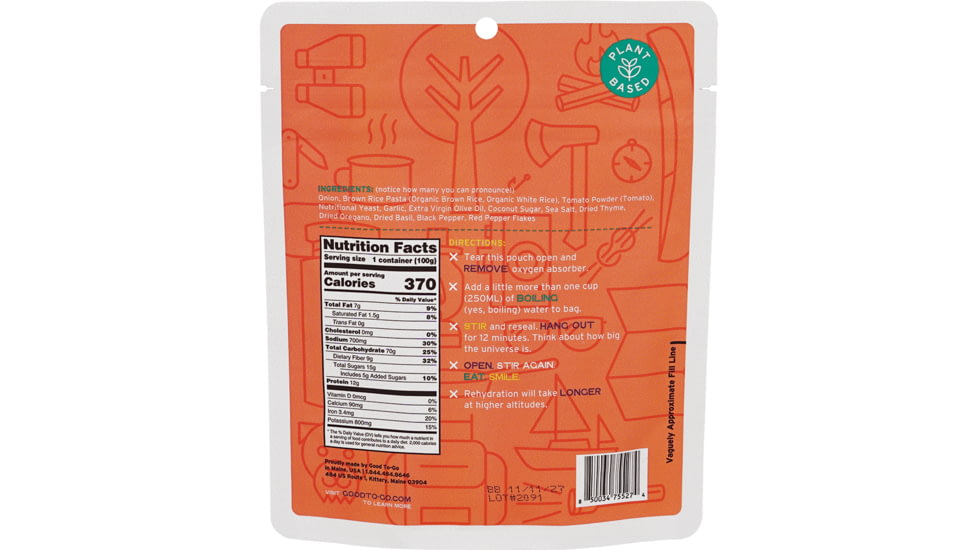 Good To-Go The Traverse Sampler - Vegan, 6 Single Meals, 5506TRV