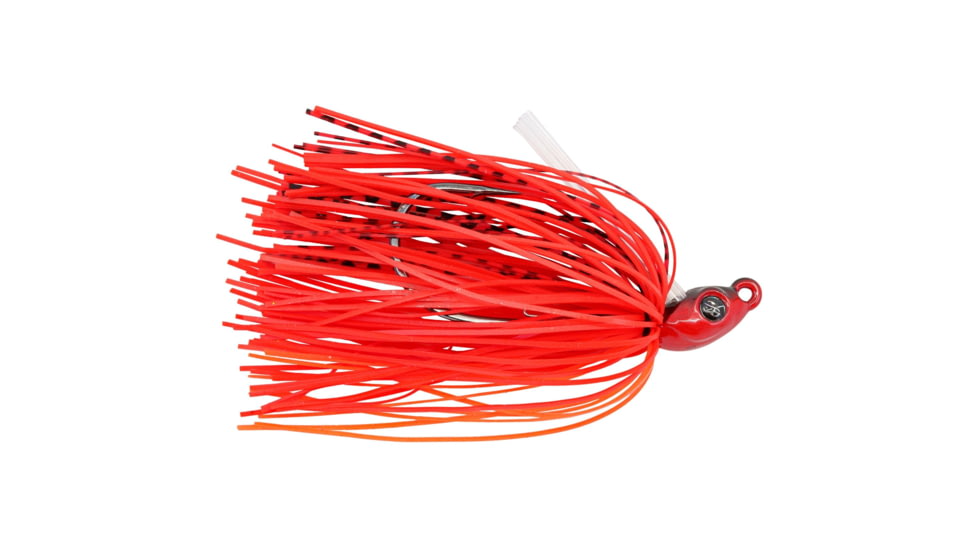 Googan Squad Grass Hero Skirtied Jig, 1/4 oz 4/0 Hook, Flamin' Hot, 10-20-GGS-10004AG