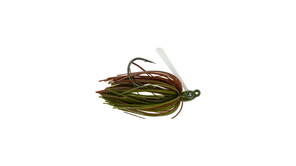 Googan Squad Grass Hero Skirtied Jig, 3/16 oz, 4/0 Hook, Green Pumpkin, 10-20-GGS-10004D