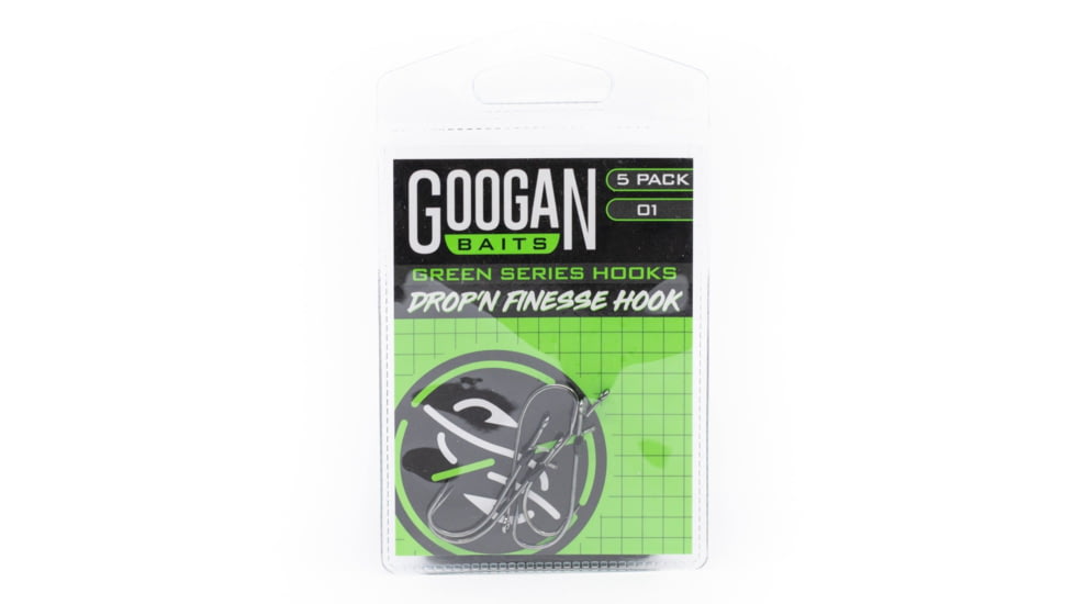 Googan Squad Green Series Drop N Finesse Hook, 1/0, GDNFH-10