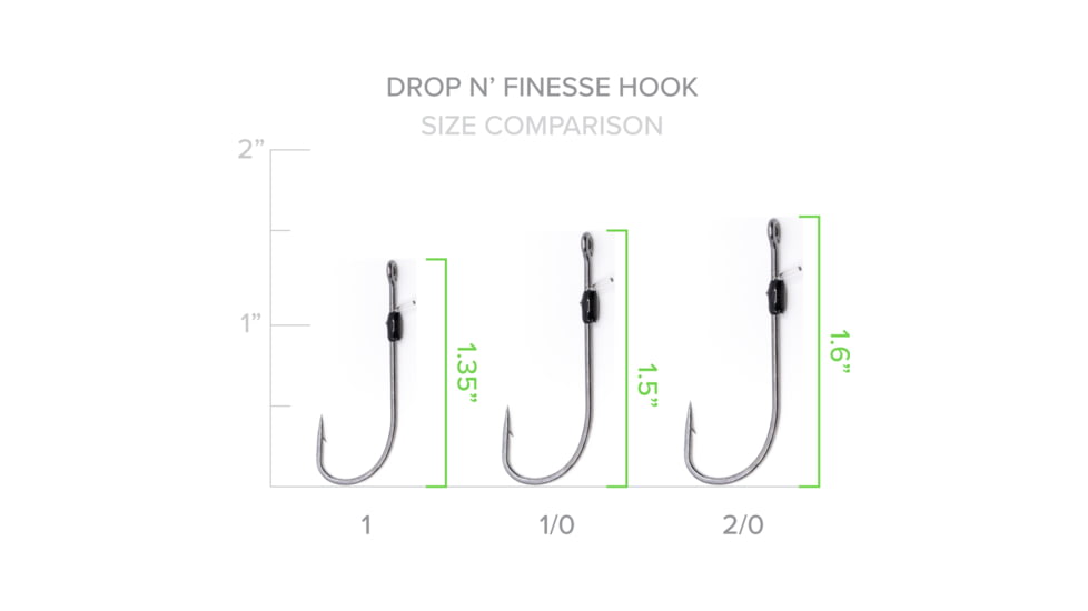 Googan Squad Green Series Drop N Finesse Hook, 1/0, GDNFH-10