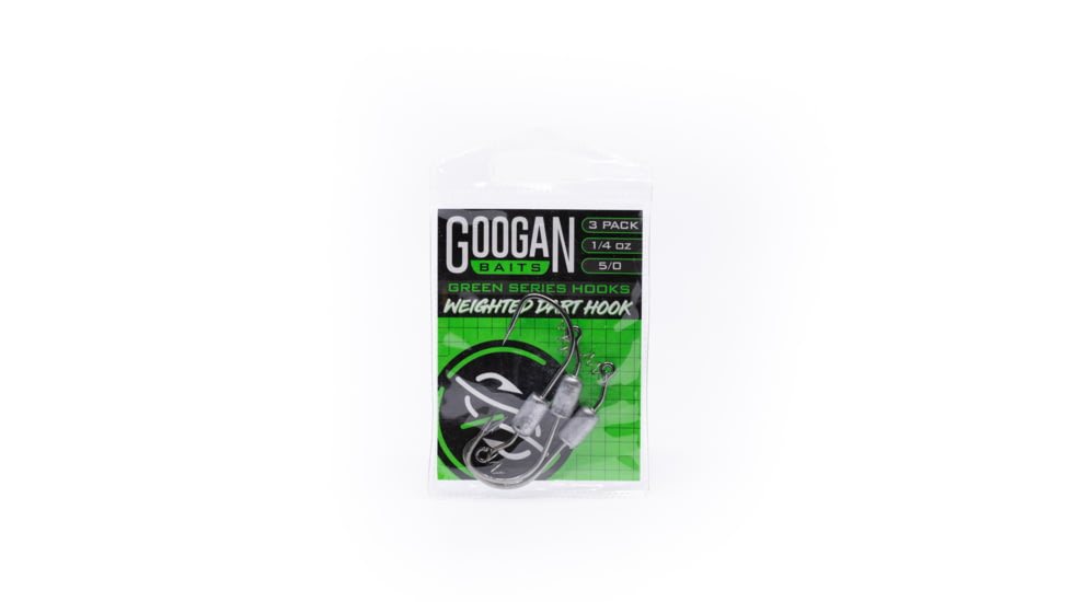 Googan Squad Green Series Weighted Dart Hook, 1/8oz 3/0 Hook, GWDH-18-30