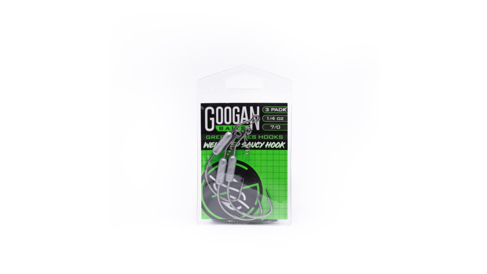Googan Squad Green Series Weighted Saucy Hook, 1/4oz 6/0 Hook, GWSH-14-60