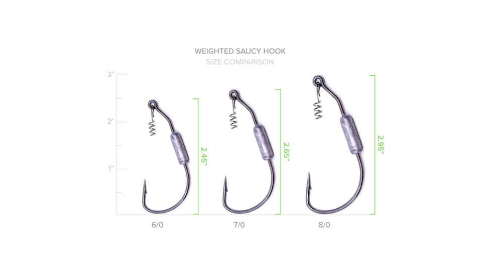 Googan Squad Green Series Weighted Saucy Hook, 1/4oz 6/0 Hook, GWSH-14-60