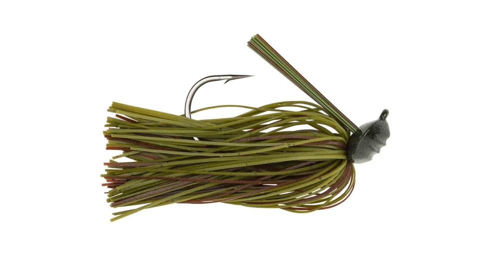 Googan Squad Gridiron Skirtied Jig, 1/2 oz, 5/0 Hook, Green Pumpkin, 10-20-GGS-10003G