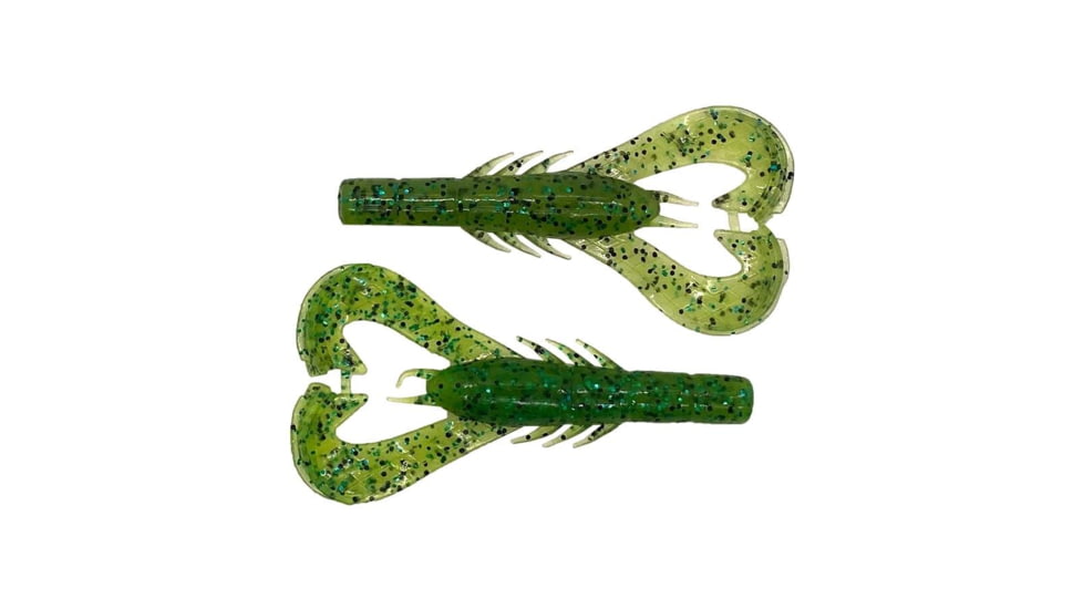 Googan Squad Krackin Craw, 4in, Chartreuse Pepper Green Fleck, GKC-CPG