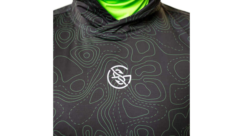 Googan Squad Midnight Topo Hooded Long-Sleeve Shirt w/Green Gaiter - Mens, X-Large, GS009-XL
