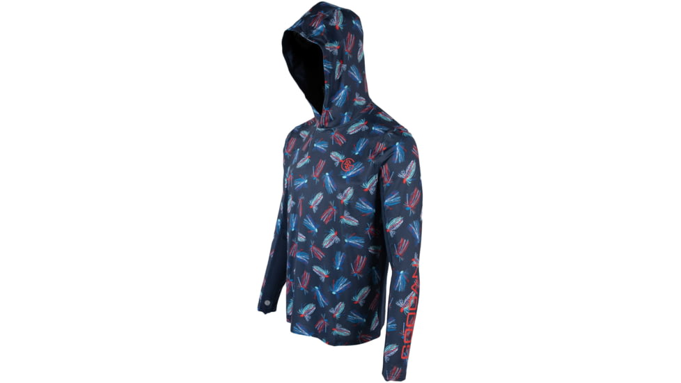 Googan Squad Patriotic Jigs Hooded Long-Sleeve Shirt w/Mesh Back - Mens, Medium, GS239-M