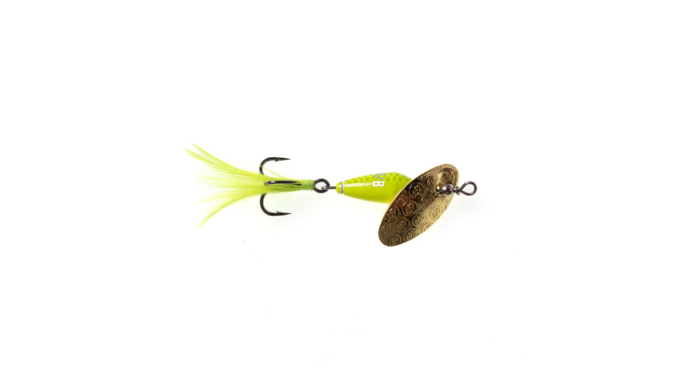 Googan Squad Whirly Bird Spinnerbait, 1/16 oz Feathered Trebles, Chartreuse, GBWB-116-CHT