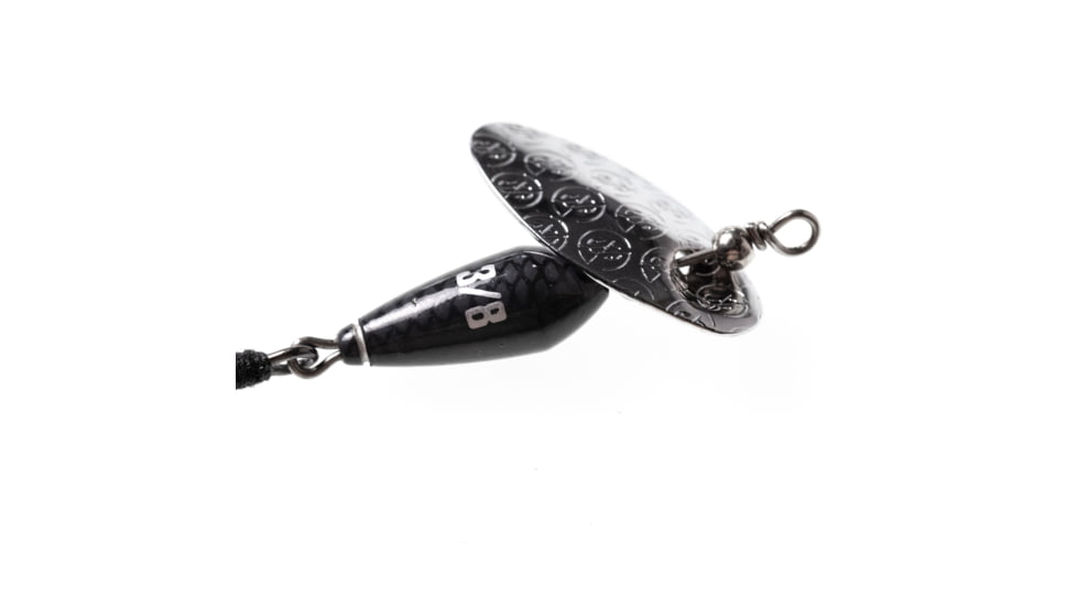 Googan Squad Whirly Bird Spinnerbait, 1/16 oz Feathered Trebles, Black, GBWB-116-BLK