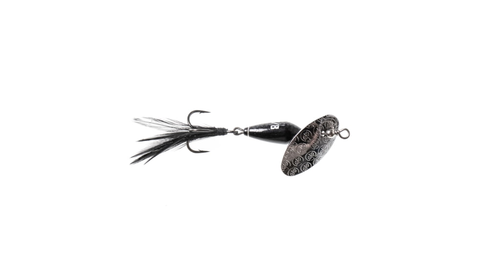 Googan Squad Whirly Bird Spinnerbait, 1/16 oz Feathered Trebles, Black, GBWB-116-BLK