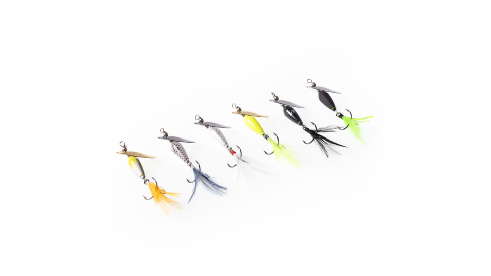 Googan Squad Whirly Bird Spinnerbait, 1/16 oz Feathered Trebles, Chartreuse, GBWB-116-CHT