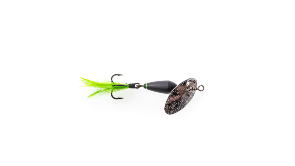 Googan Squad Whirly Bird Spinnerbait, 1/16 oz Feathered Trebles, Nightclub, GBWB-116-NCB