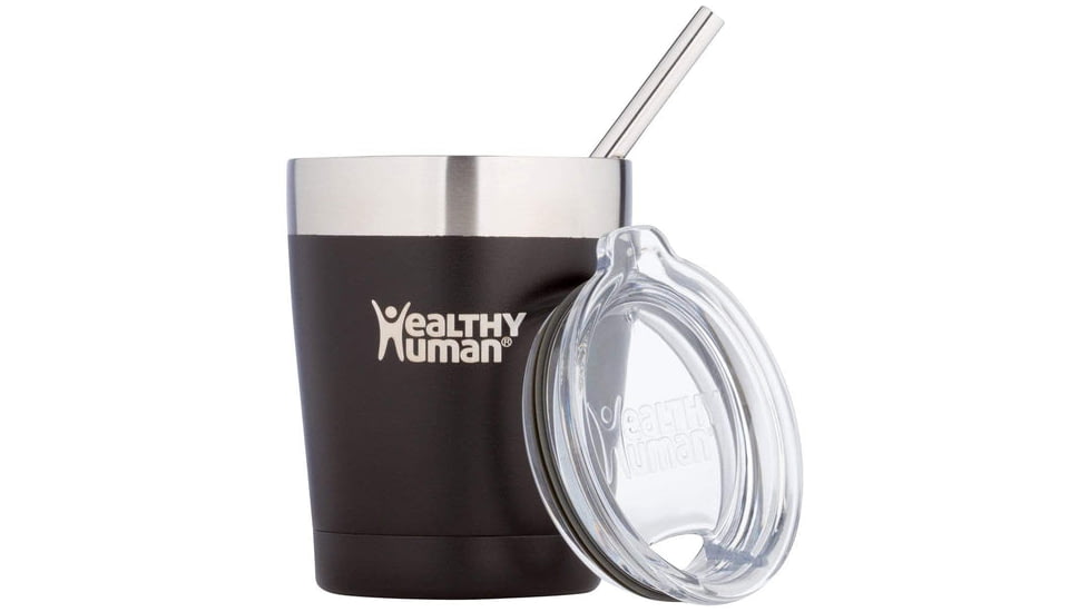 GOpure Pod 12Oz Large Stainless Steel Tumbler &amp; Straw, Pure Black, 350 ml, 7157566013483