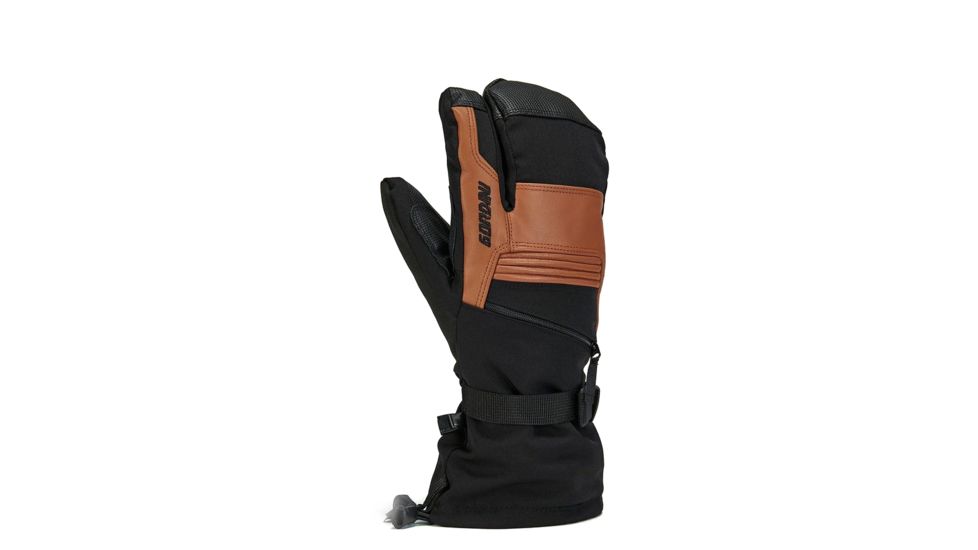 Gordini Gore-Tex Storm Trooper 3-Finger Mittens - Mens, Black/Tan, Extra Large, 4M1071-BLACK/TAN-XL