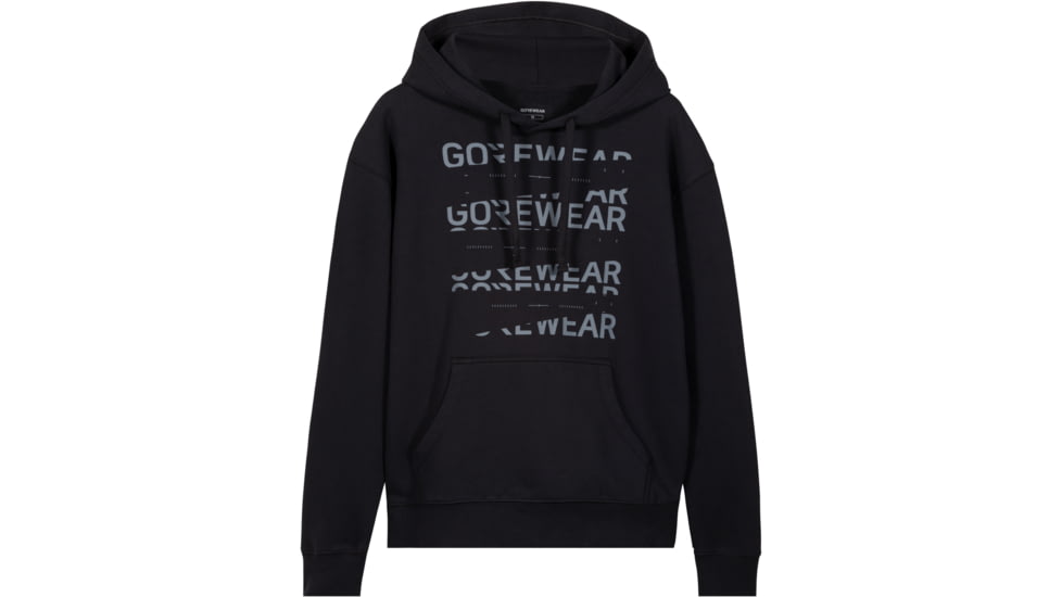 Gorewear GOREWEAR Mens Fracture Logo Hoodie in Black Large Regular fit, 101354-9900-XL