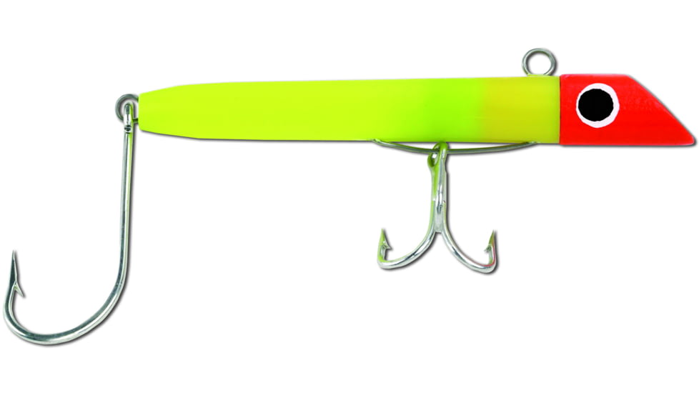 GOT-CHA 1500 Series Plug 4in Size 2 Treble &amp; 5/0 Single Hook, 2oz, Red Yellow, G1508SH