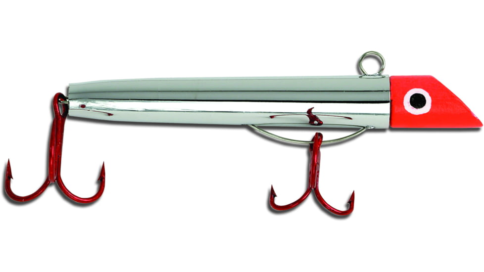 GOT-CHA 500 Series Plug, 3in #2 &amp; #4 Hooks, 1oz, Red Chrome/Red Hook, G501RH