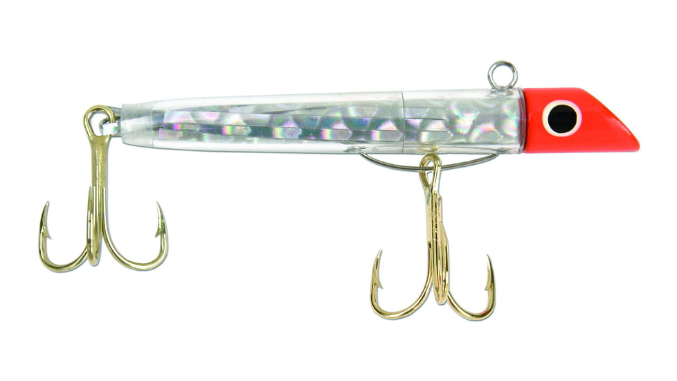 GOT-CHA Mylar Minnow, Series Plug, 3in Size 2 &amp; 4 Hook, 1oz, Red Silver Prism/Gold Hook, G151GH-SS