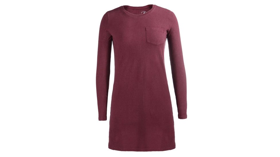 Gramicci Miramar Long Sleeve Tee Dress - Womens Wine Large W-2425-90WNELG