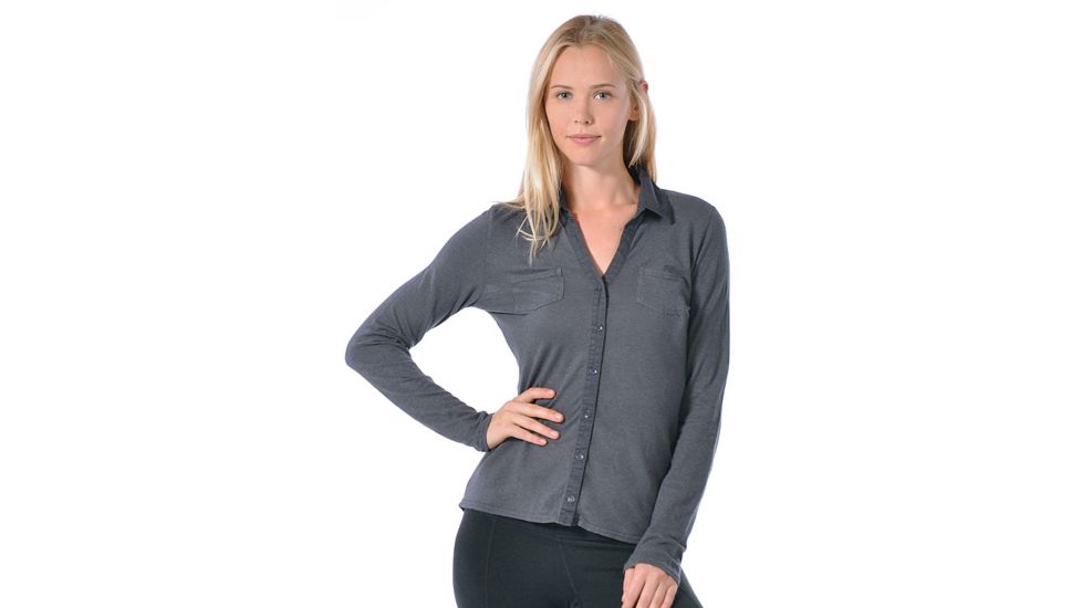 Gramicci Willow Organic Button Down Long Sleeve - Women's-Carbon Grey-Small