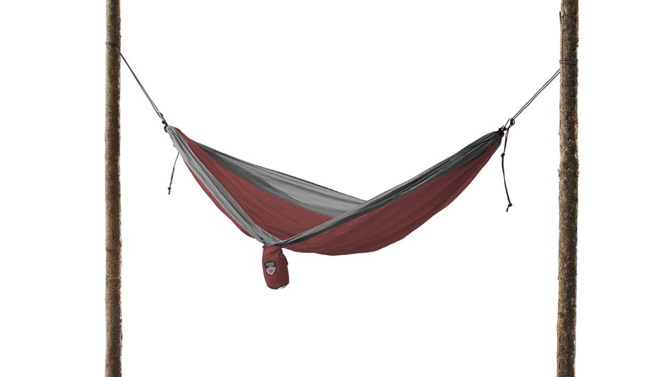 Grand Trunk Single Parachute Nylon Hammock-Crimson/Charcoal