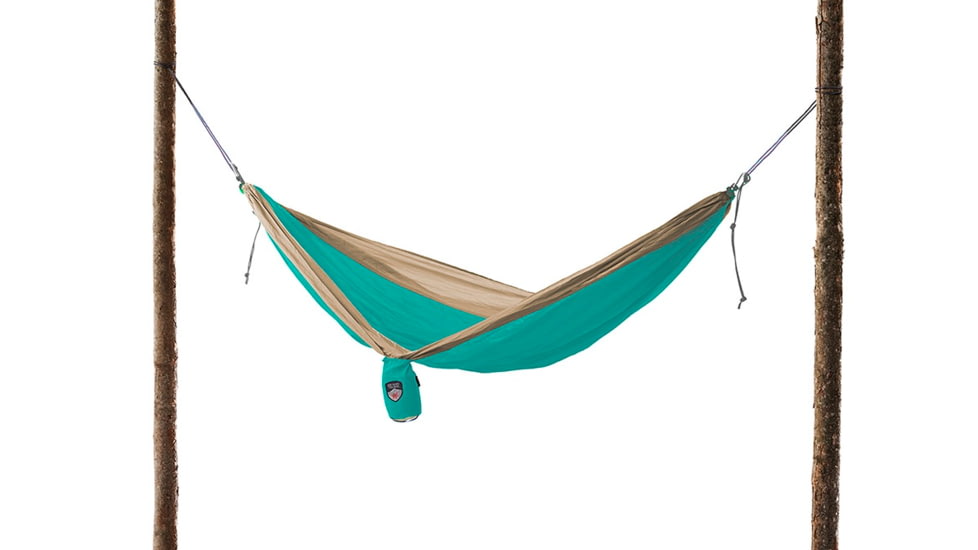 Grand Trunk Single Parachute Nylon Hammock-Turquoise/Khaki