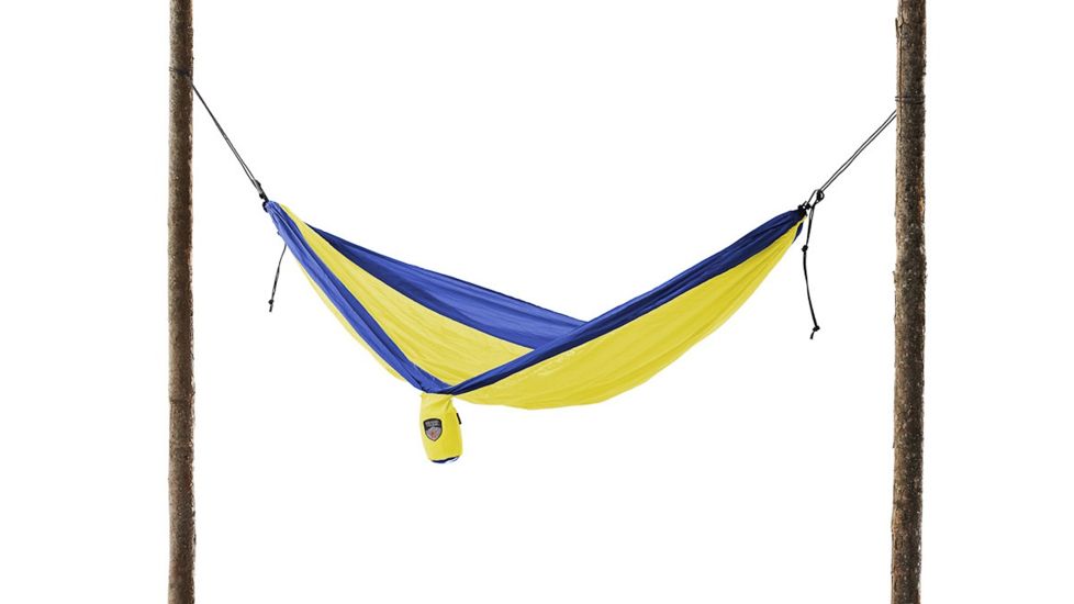Grand Trunk Single Parachute Nylon Hammock-Yellow/Royal Blue