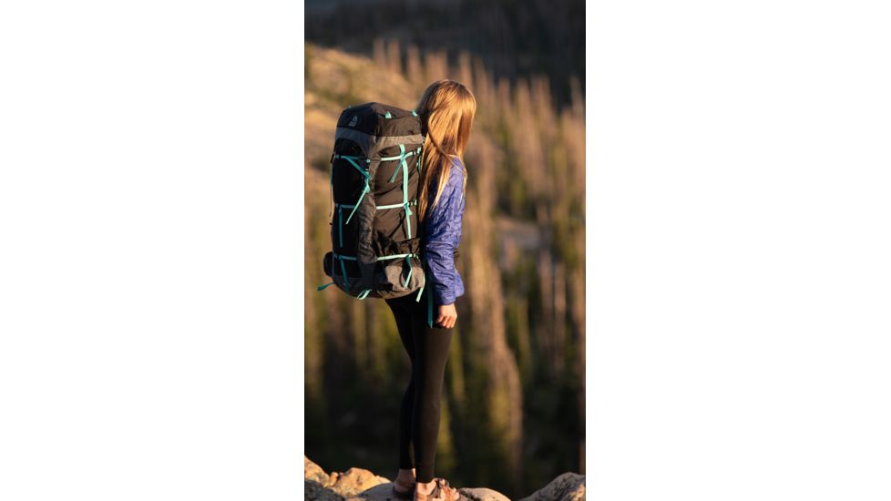Granite Gear Blaze 60 Backpack - Womens, Black/Black Gingham/Teal, Short, 5000028-0014