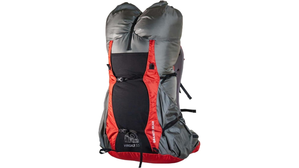 Granite Gear Virga3 55L Eco Backpack, Regular Torso, Flint / Bright Red, 55L, 52035-0002-PC