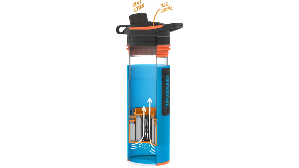 Grayl GeoPress Purifier Bottle, Bali Blue, 25 oz, 400-BAL