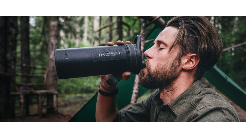 Grayl GeoPress Purifier Bottle, Covert Black, 27 oz, 400-COV