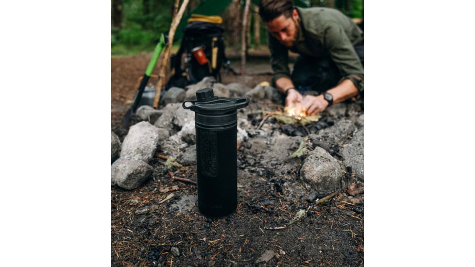 Grayl GeoPress Purifier Bottle, Covert Black, 27 oz, 400-COV