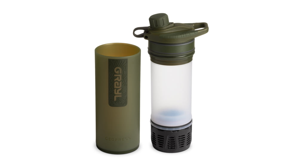 Grayl GeoPress Purifier Bottle, Olive Drab, 24 oz, 400-ODG