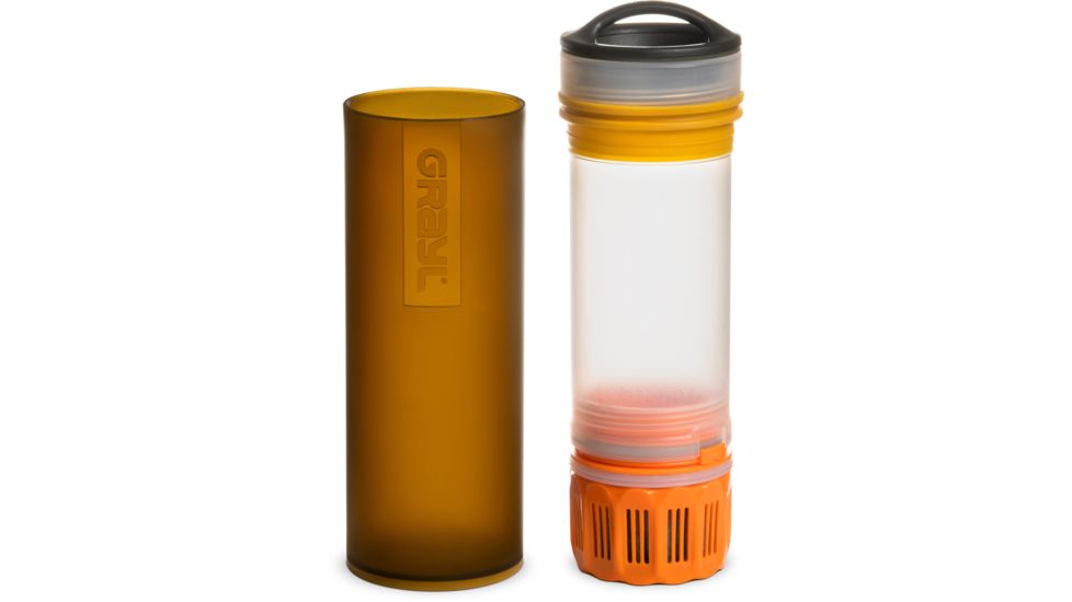 Grayl Ultralight Compact Purifier Bottle, Coyote Amber, 16 oz, ULC-01-CA