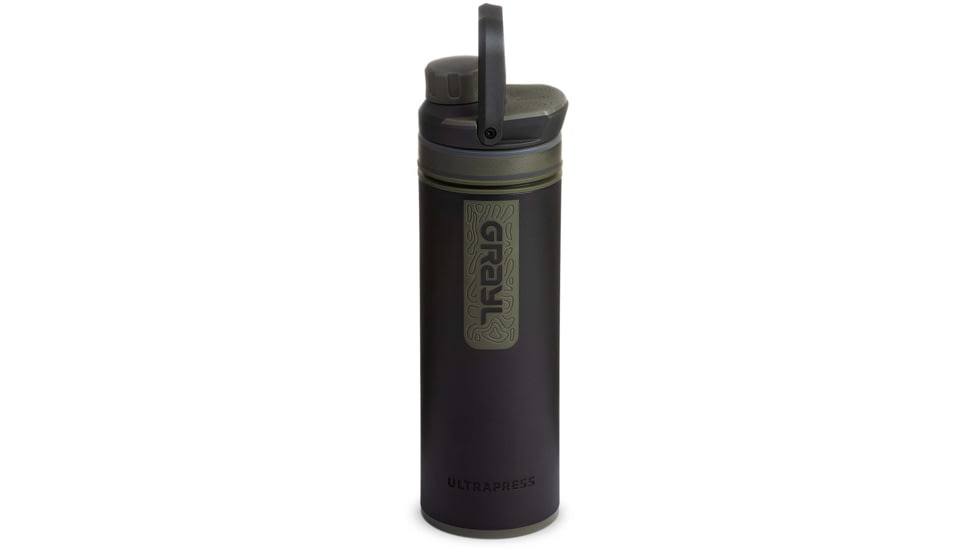 Grayl UltraPress Purifier Bottle, Camp Black, 16.9 oz, 500-CMP