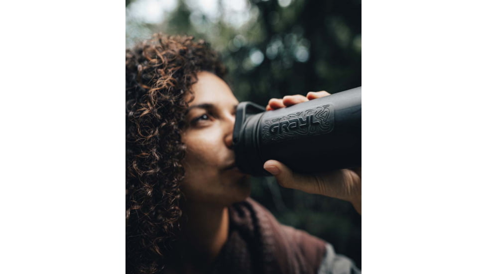 Grayl UltraPress Purifier Bottle, Covert Black, 16.9 oz, 500-COV