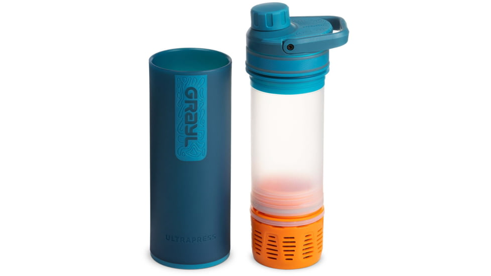 Grayl UltraPress Purifier Bottle, Forest Blue, 16.9 oz, 500-FOR