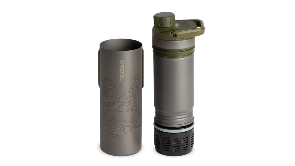 Grayl UltraPress Purifier Bottle, Olive Drab, 16.9 oz, 511-SEA-ODG