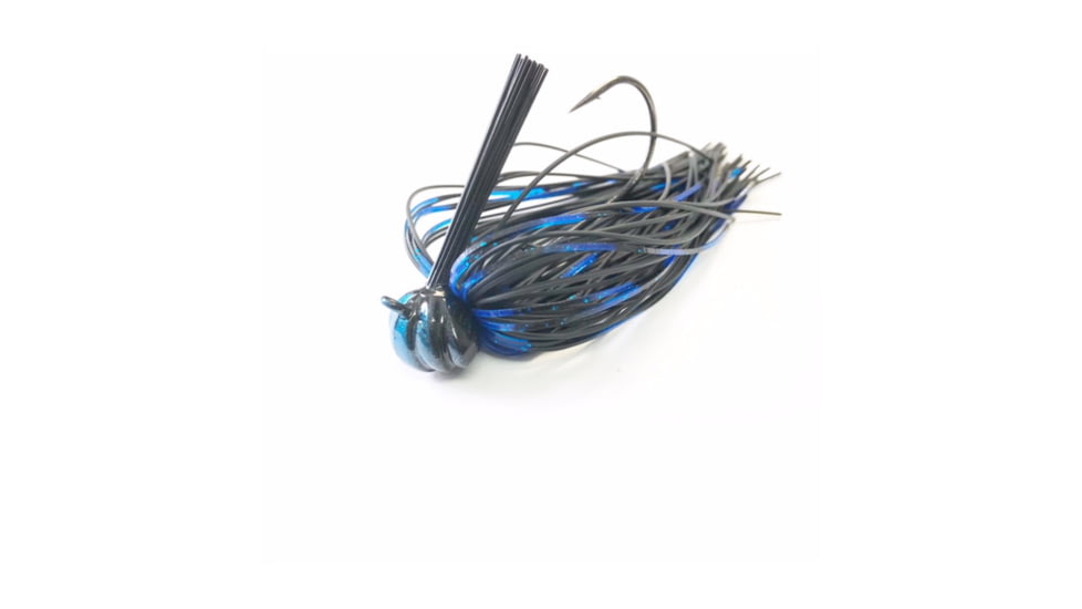 Greenfish Tackle Crawball football Jig Living Rubber Black/Blue 1/2 oz., CBFJLRBB12