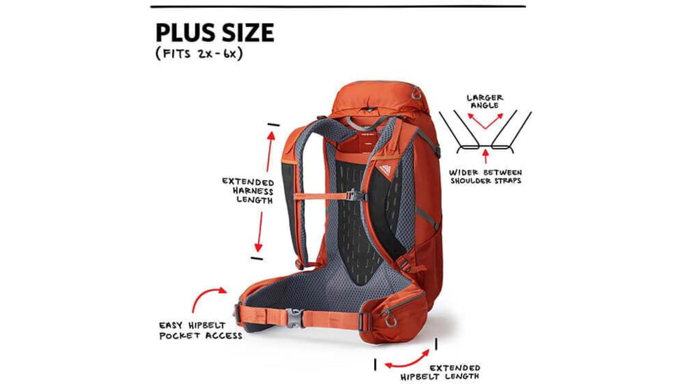 Gregory Stout 45 Backpack, One Size, 2746 cu in / 45 L, Spark Orange, 139261-0626