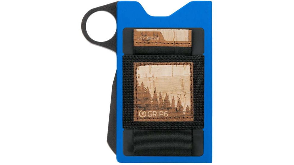 Grip6 Aluminum Loop Wallet Builder w/Cork Wingman, Deep Blue, WLT-NEW-BLU-LP-RCRK