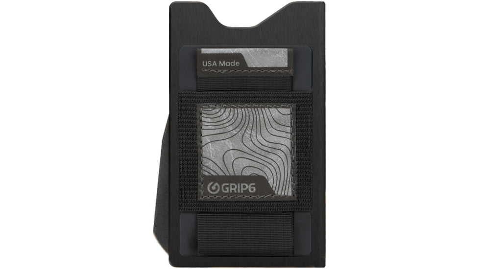 Grip6 Aluminum No Loop Wallet Builder w/Black Wingman, Black, WLT-NEW-NJA-NP-RBLK