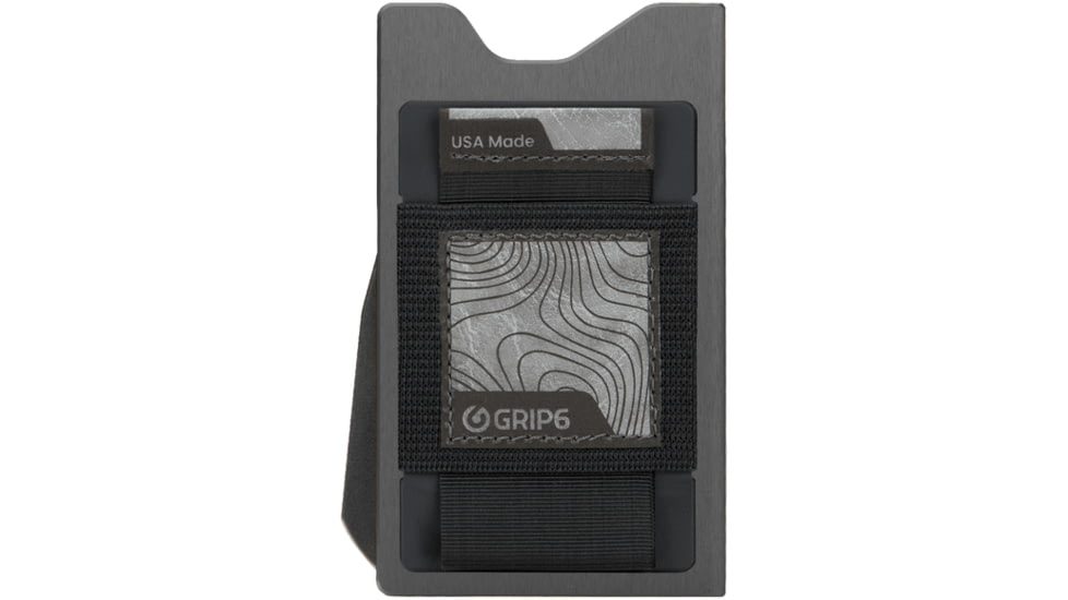 Grip6 Aluminum No Loop Wallet Builder w/Black Wingman, Grey, WLT-NEW-GML-NP-RBLK