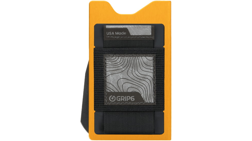 Grip6 Aluminum No Loop Wallet Builder w/Black Wingman, Orange, WLT-NEW-FOX-NP-RBLK