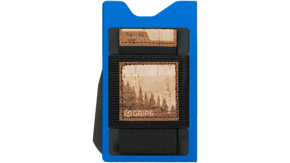 Grip6 Aluminum No Loop Wallet Builder w/Cork Wingman, Deep Blue, WLT-NEW-BLU-NP-RCRK