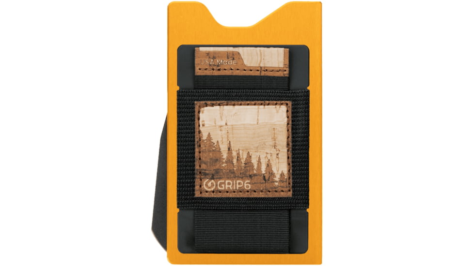 Grip6 Aluminum No Loop Wallet Builder w/Cork Wingman, Orange, WLT-NEW-FOX-NP-RCRK