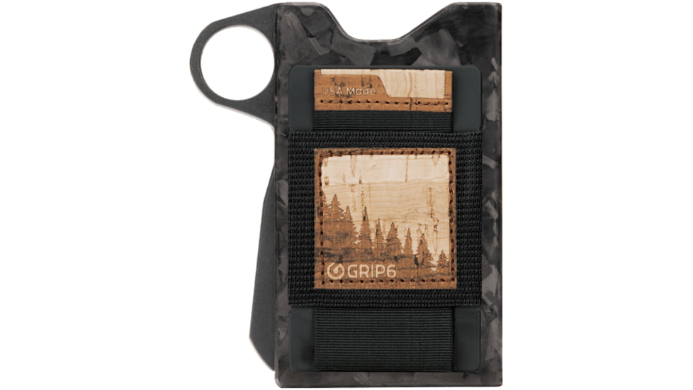 Grip6 GRIP6 Carbon Wallet w/ Loop w/ Cork Wingman, Carbon, WLT-NEW-FCB-LP-RCRK