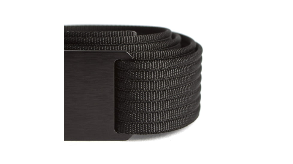 Grip6 Narrow Black Buckle Belt w/Black Strap, 36, NB-NINJA-LS-BLK-1.1-36