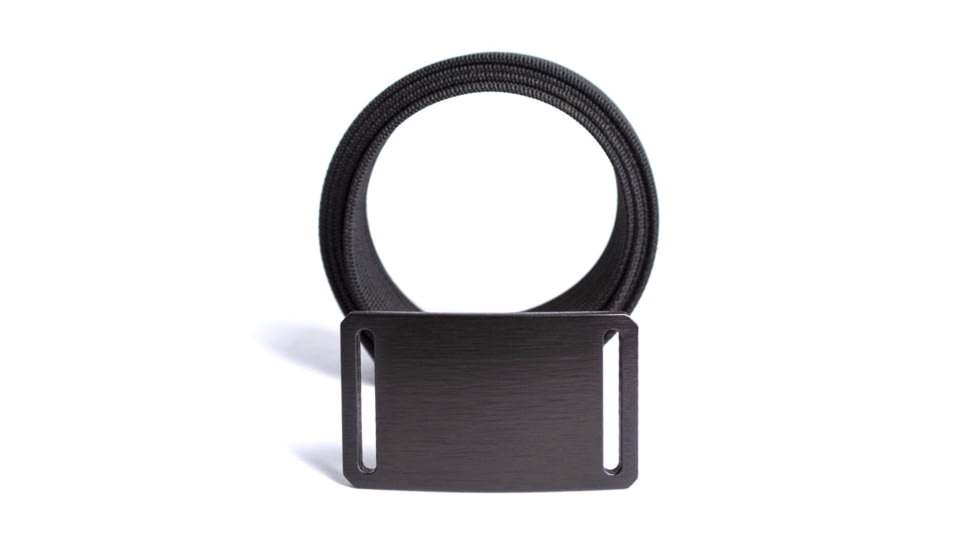 Grip6 Narrow Black Buckle Belt w/Black Strap, 36, NB-NINJA-LS-BLK-1.1-36